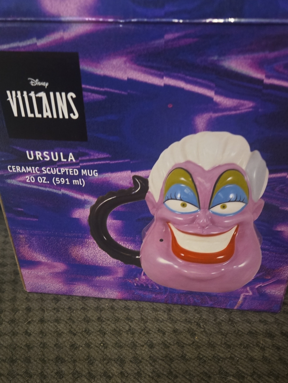 Disney Villains Ursula 20 oz Ceramic Sculpted Mug Vandor Brand New In Box NIB